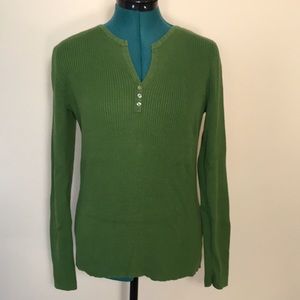 Anne Klein Green Ribbed Sweater
